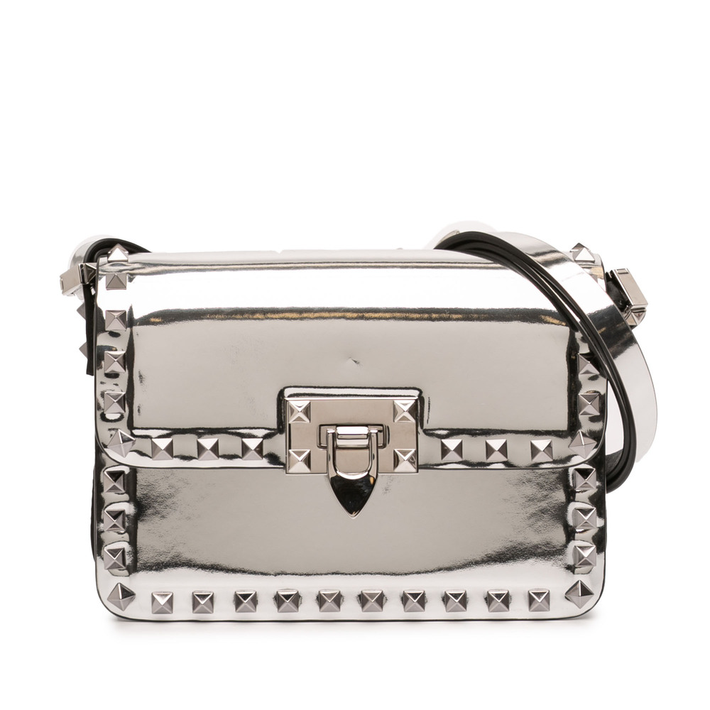 Pre-Loved Valentino Small Mirror Calfskin Rockstud23 Shoulder Bag